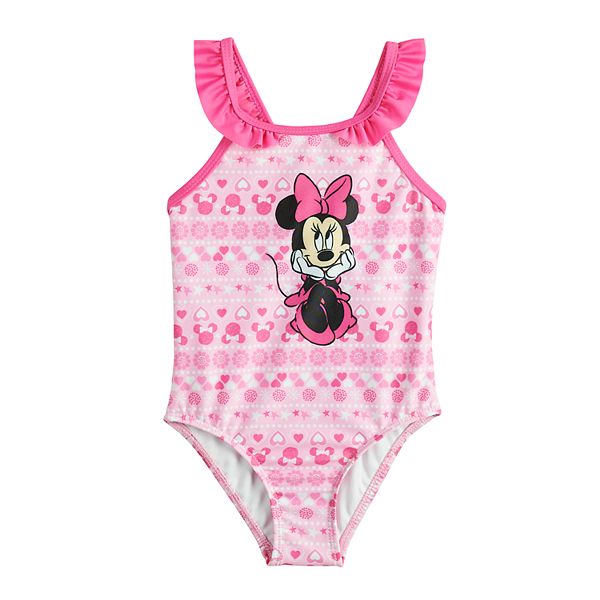 Disney Minnie Mouse Swim Suit Baby Girl Pink Swimming Costume Beachwear
