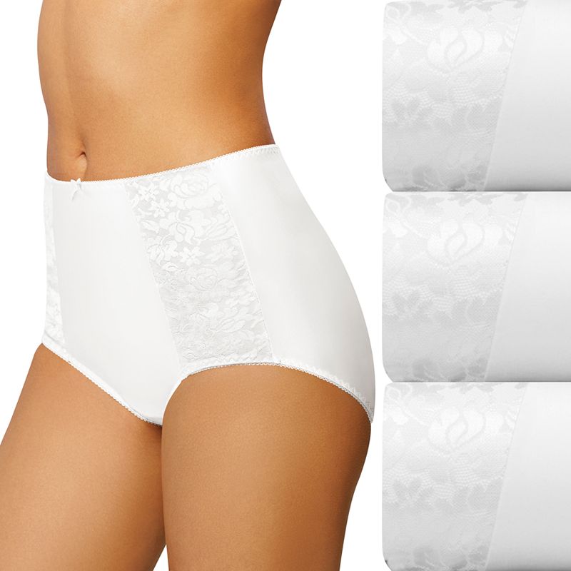 Womens Bali 3-pack Double Support Brief Panty Set DFDBB3, Size: 8, Natural