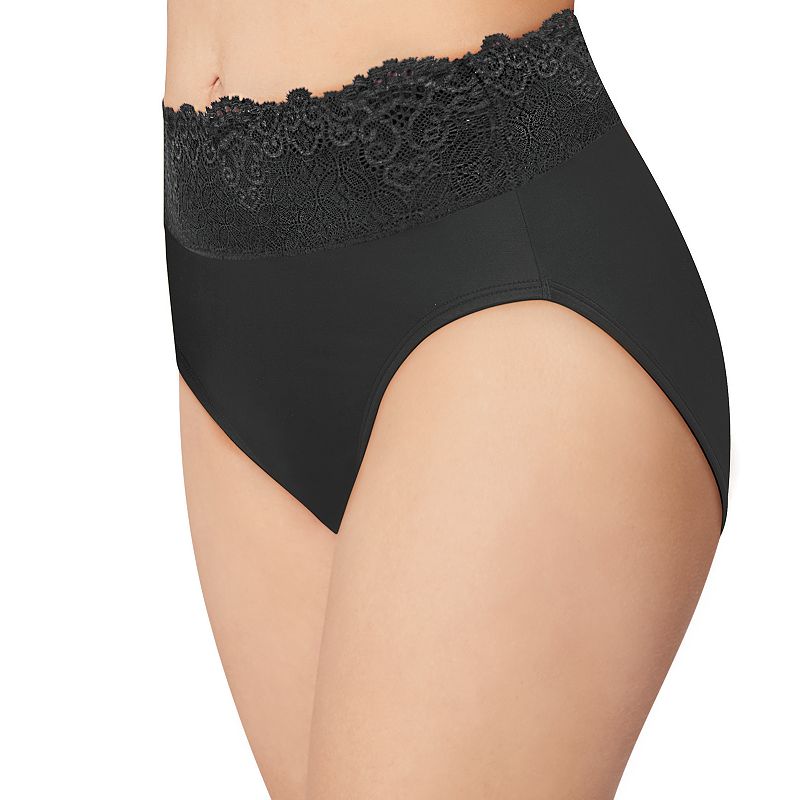 Bali Passion For Comfort Hi Cut Panty DFPC62, Women's, Size: 8, Black Lace