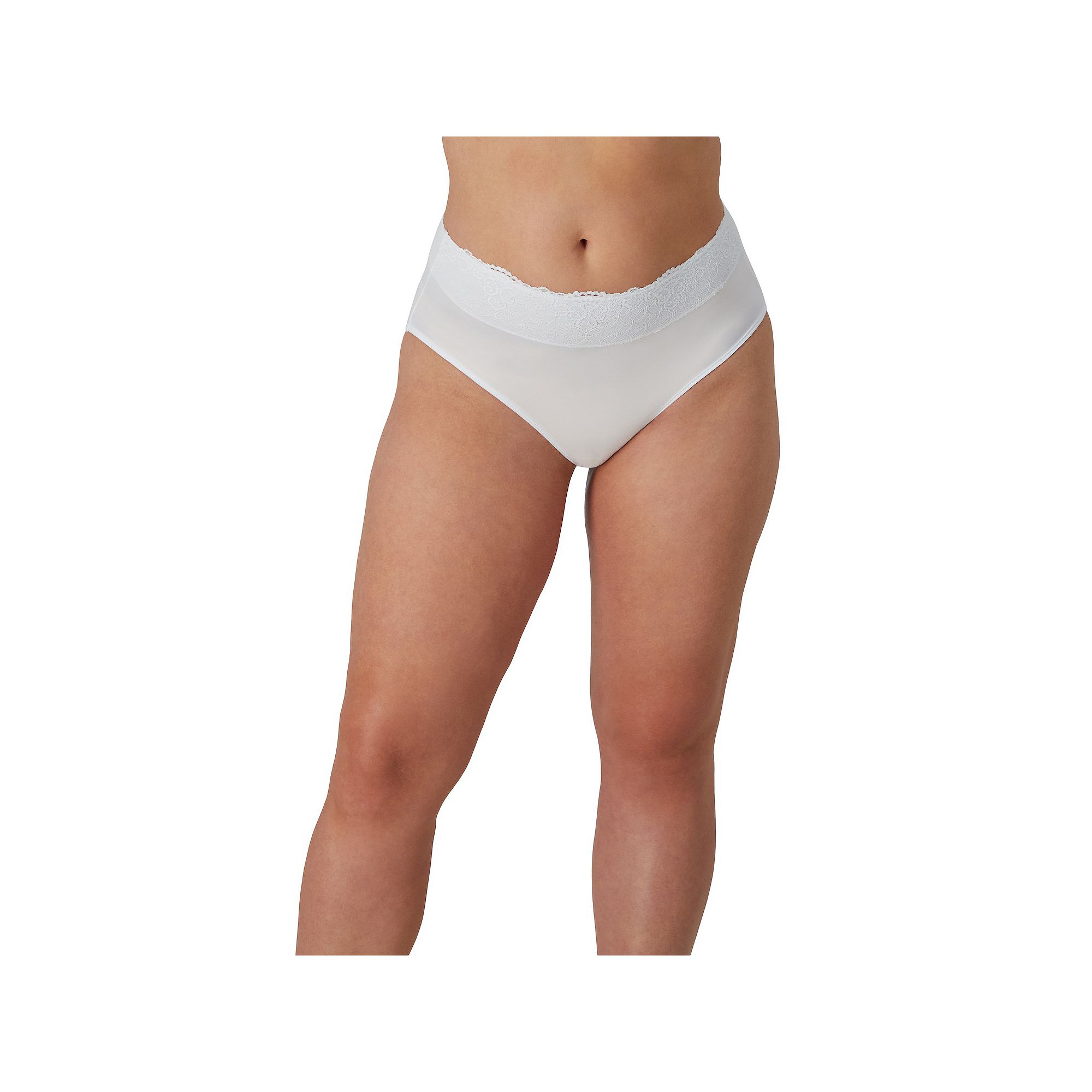 Bali Passion For Comfort Hi Cut Panty DFPC62, Womens, Size: 9, White
