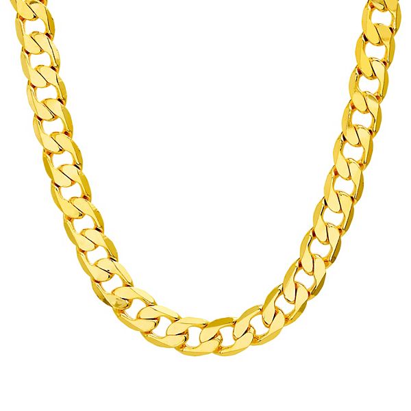 Men's 14k Gold Plated Curb Chain Necklace
