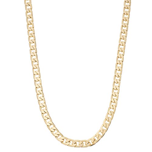 Men's 14k Gold Plated Curb Chain Necklace