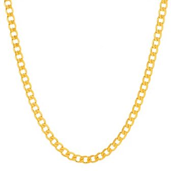 Men's 14k Gold Plated 6 mm Curb Chain Necklace