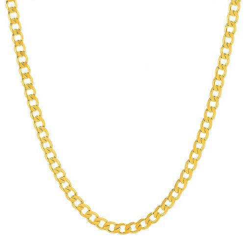 Men's 14k Gold Plated Curb Chain Necklace
