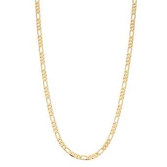 Men's 14K Gold over Brass 30" Figaro Chain Necklace