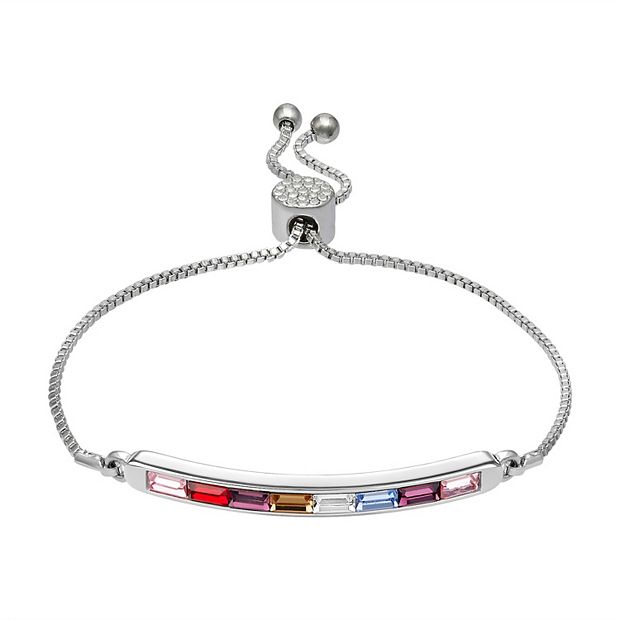 Brilliance Rainbow Crystal Bar Bracelet