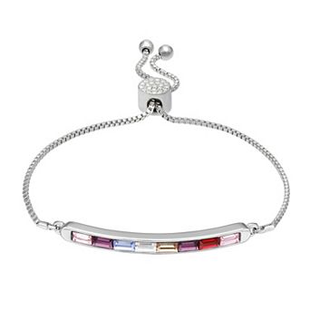 Brilliance Rainbow Crystal Bar Bracelet