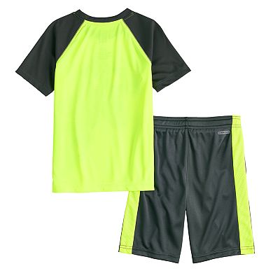 Boys 4-12 Jumping Beans® Pieced Dinosaur Raglan Top & Shorts Set