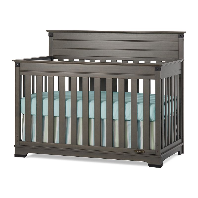 Child Craft Redmond 4-in-1 Convertible Crib, Grey