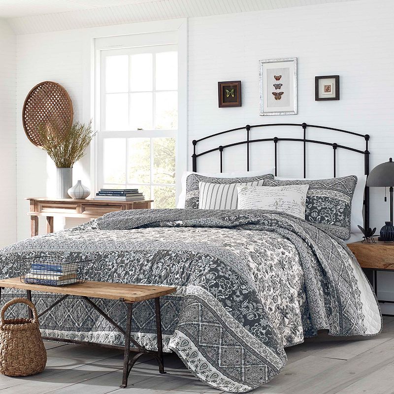 53319073 Stone Cottage Abbey Quilt Set, Grey, Full/Queen sku 53319073