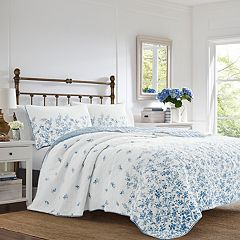 Laura Ashley Amalia Microfiber Blue Reversible Quilt Mini Set