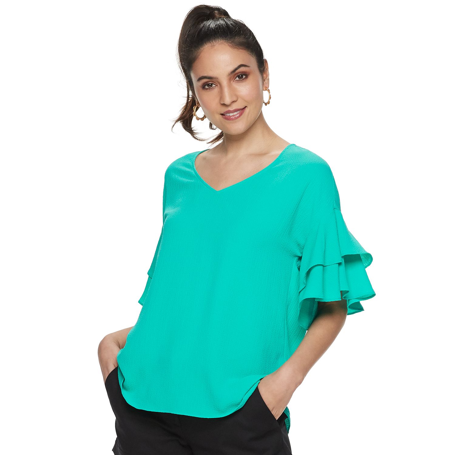 ruffle sleeve top