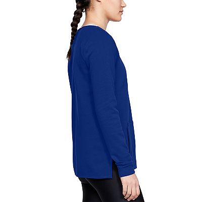 Ua women's hustle fleece crew sales