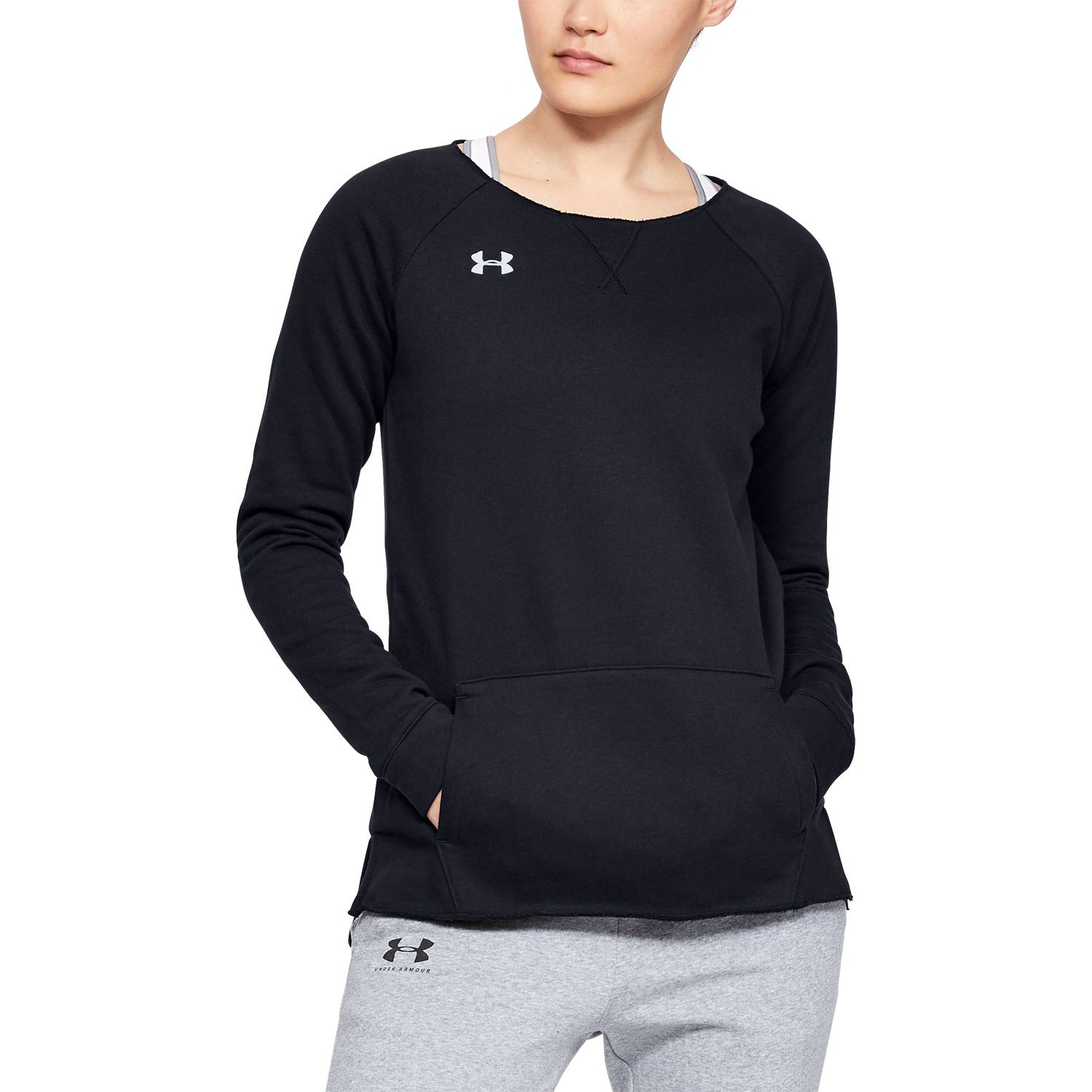 under armour men's hustle fleece 2.0 crew pullover