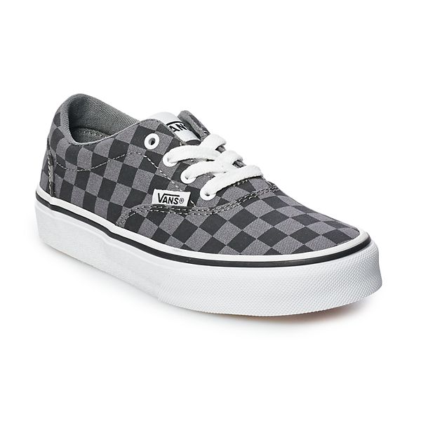 Vans grey best sale checkered shoes