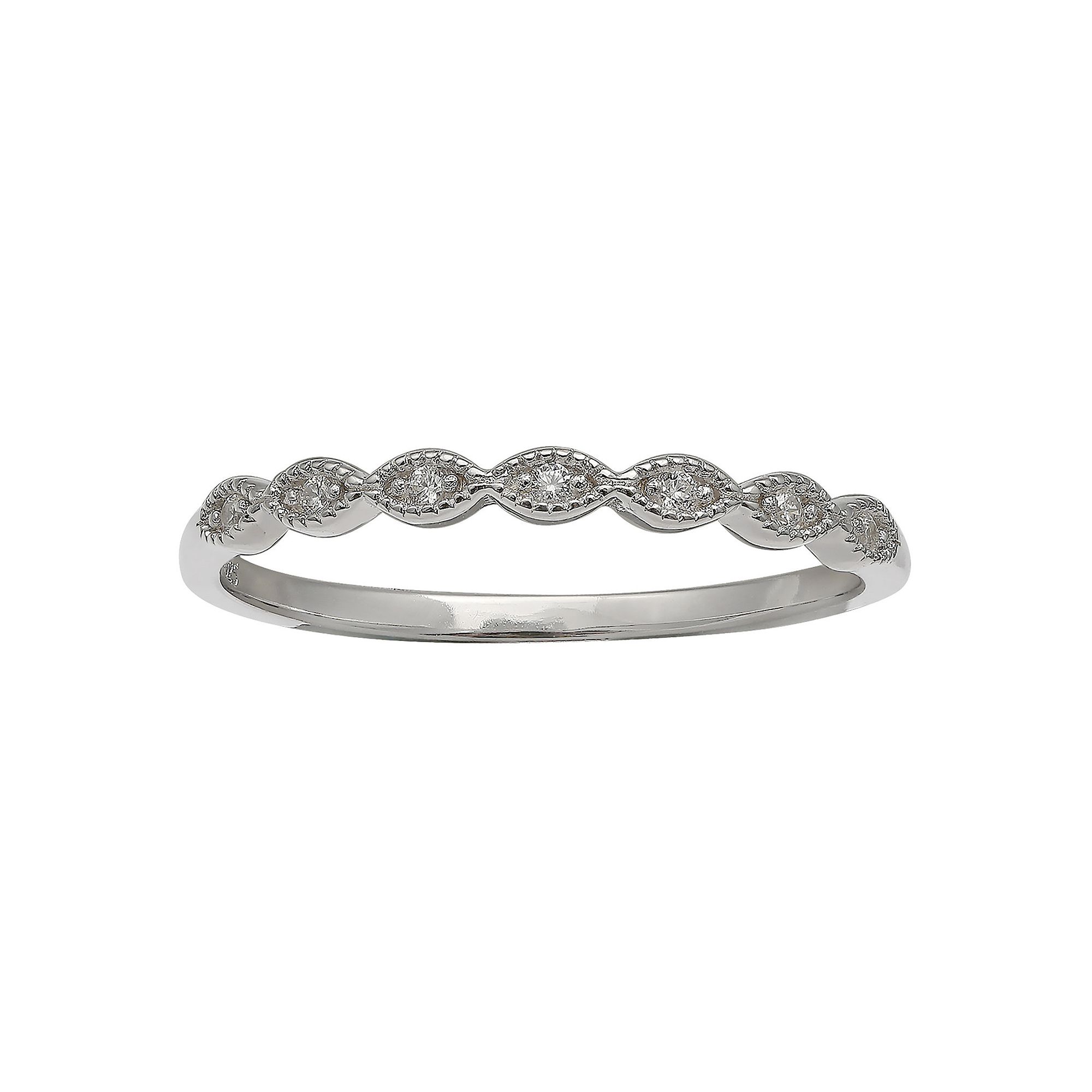 PRIMROSE Sterling Silver Scalloped Ring, Womens, Size: 6