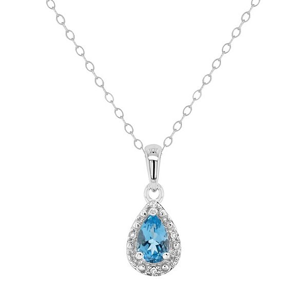 Celebration Gems Sterling Silver Pear Shaped Diamond Accent Frame ...