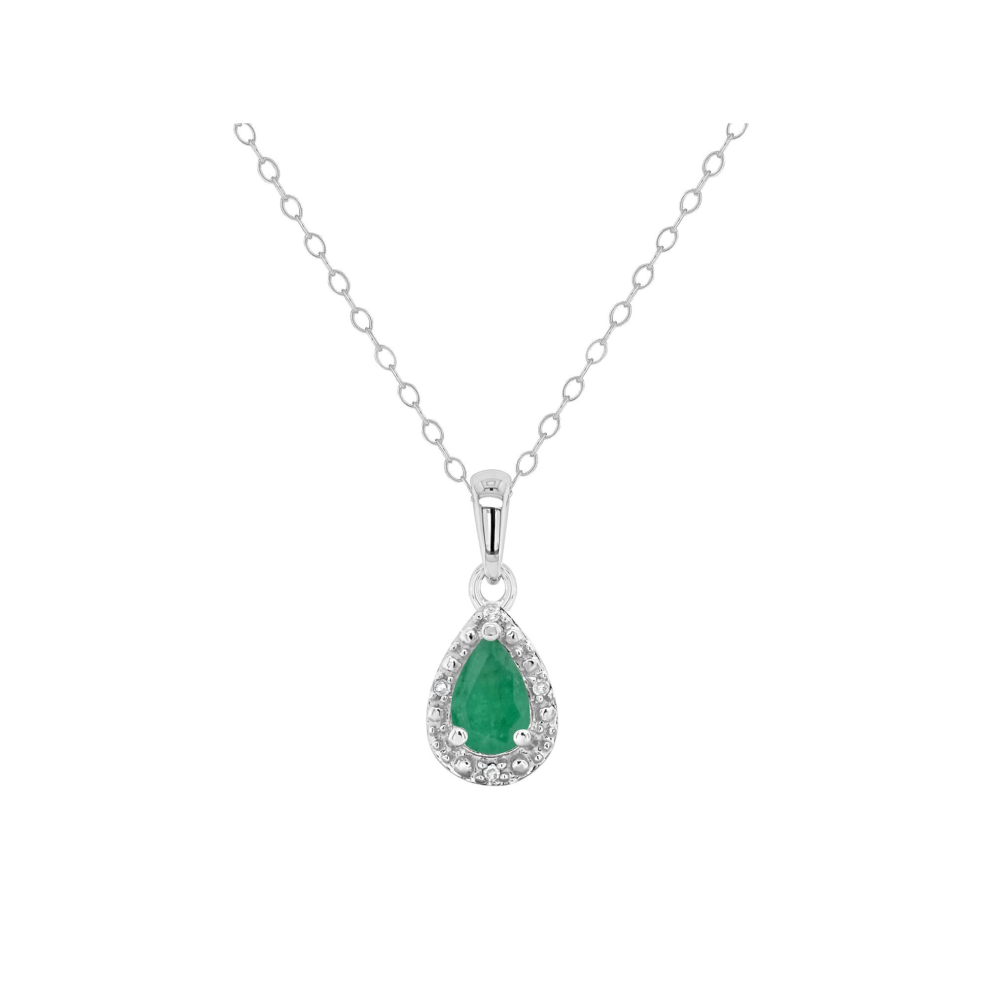 Celebration Gems Sterling Silver Pear Shaped Genuine Aquamarine Diamond Ac