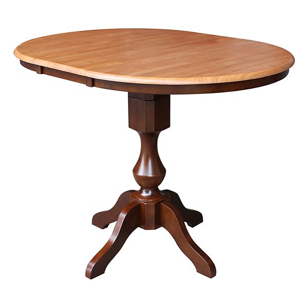 International Concepts Round Pedestal, Pedestal Dining Table With Leaves