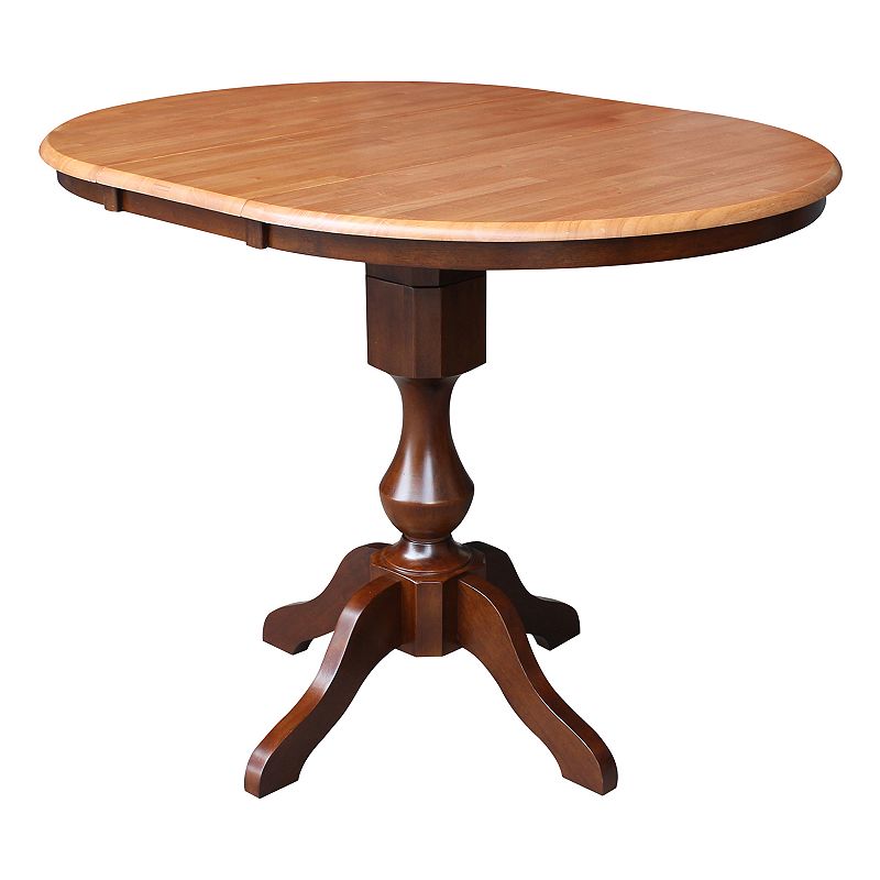 International Concepts 36 Round Top Pedestal Table With 12 Leaf - 34.9