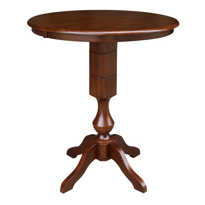 International Concepts Round Pedestal Dining Table & Leaf, Brown