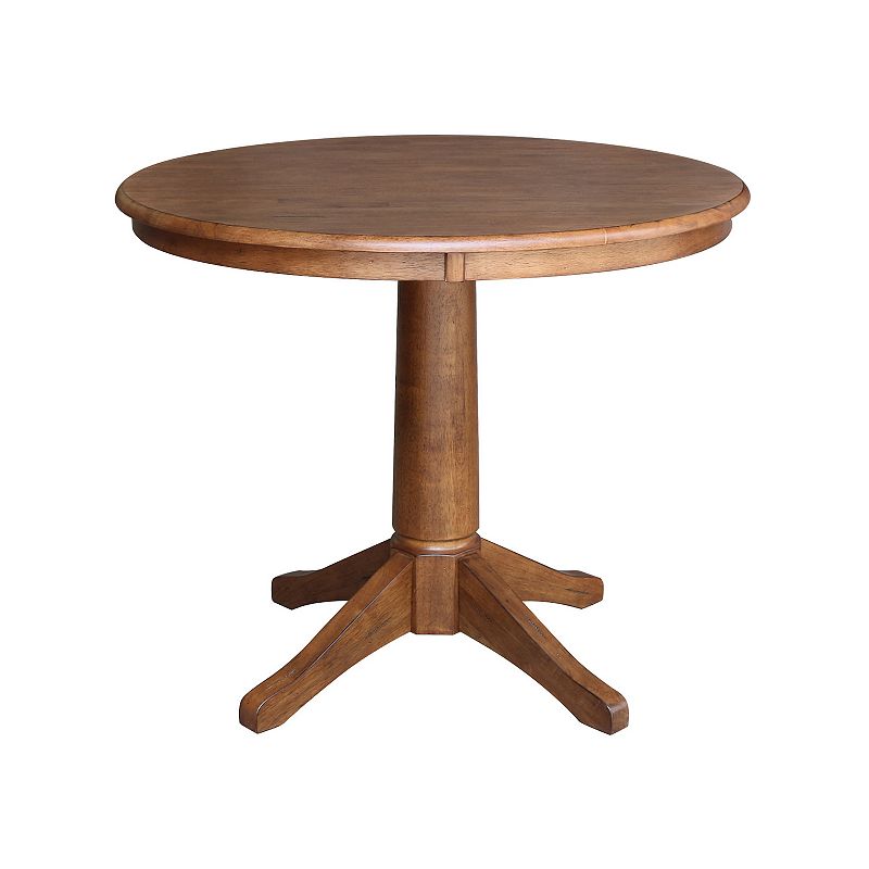 International Concepts Round Pedestal Dining Table, Brown