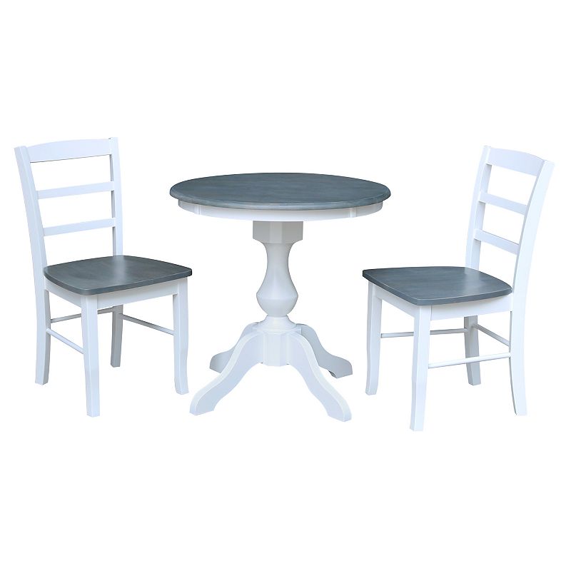 International Concepts Round Pedestal Dining Table & Madrid Chair 3-piece S