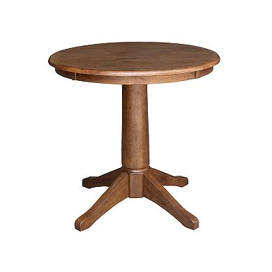 International Concepts Pedestal Dining Table & San Remo Chair 3-piece Set
