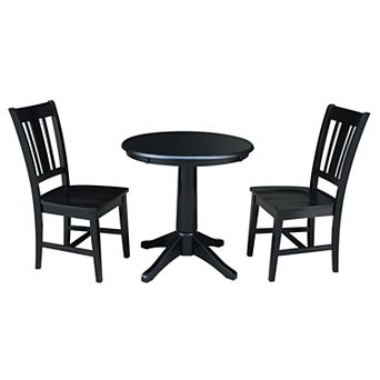 International Concepts Pedestal Dining Table & San Remo Chair 3 pc Set