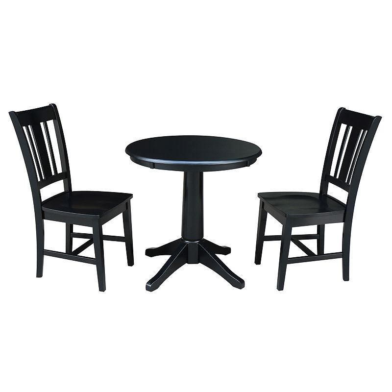 International Concepts Pedestal Dining Table & San Remo Chair 3-piece Set, 