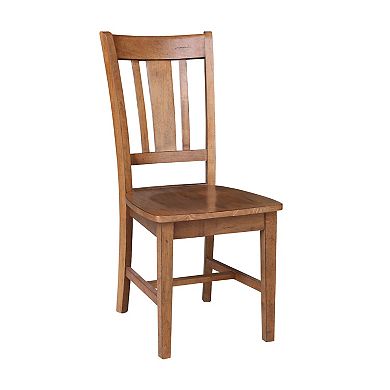 International Concepts 36" Round Top Pedestal Table with 2 Chairs in Pecan