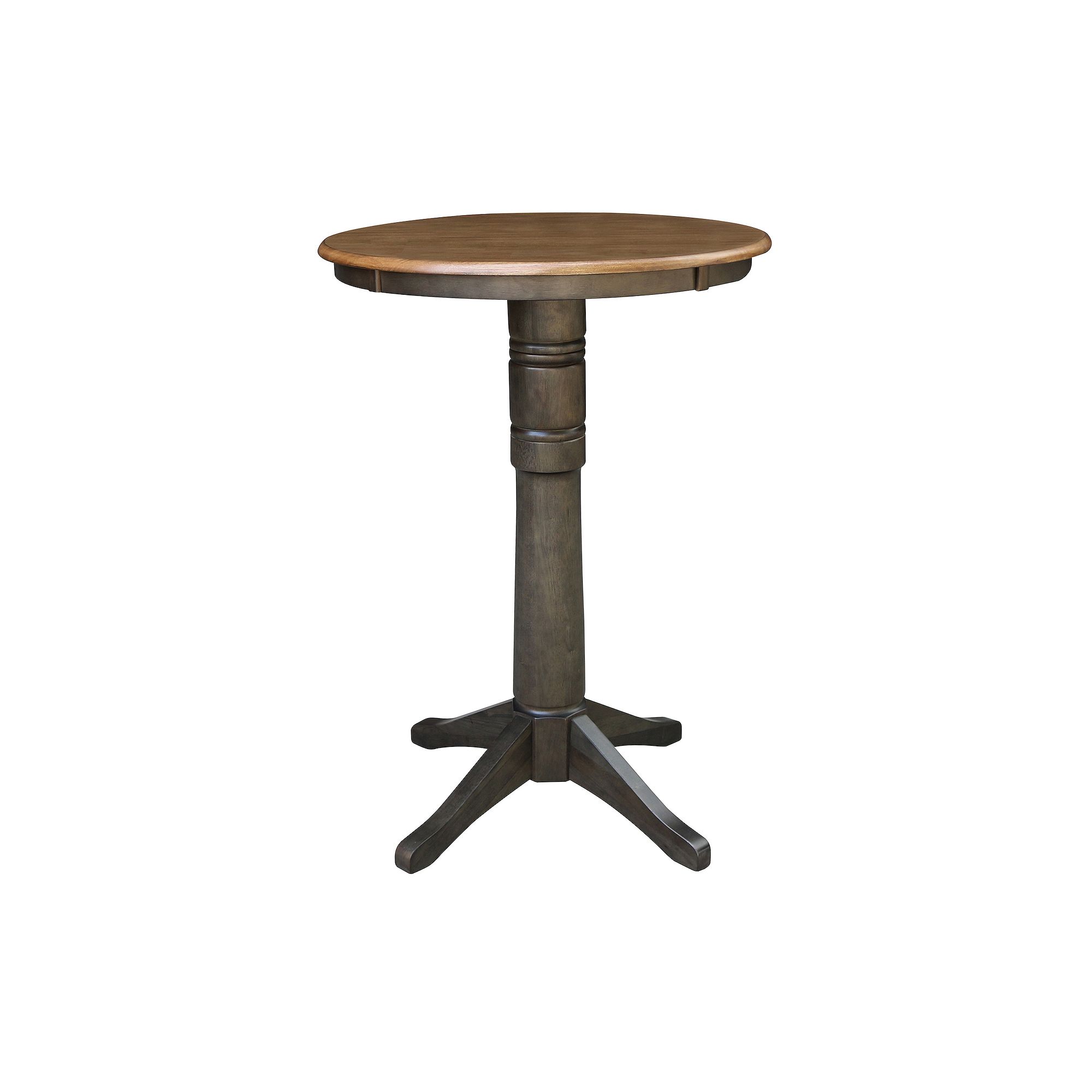 International Concepts Round Pedestal Bar Table, Hickory Washed Grey