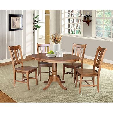 International Concepts Round Pedestal Table & Chair 6-piece Set