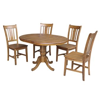 International Concepts Round Pedestal Table & Chair 6 pc Set