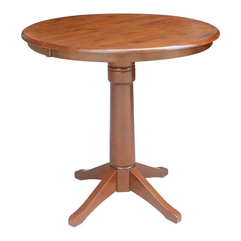 International Concepts 34.9-in. Solid Wood Round Pedestal Dining Table, Brown