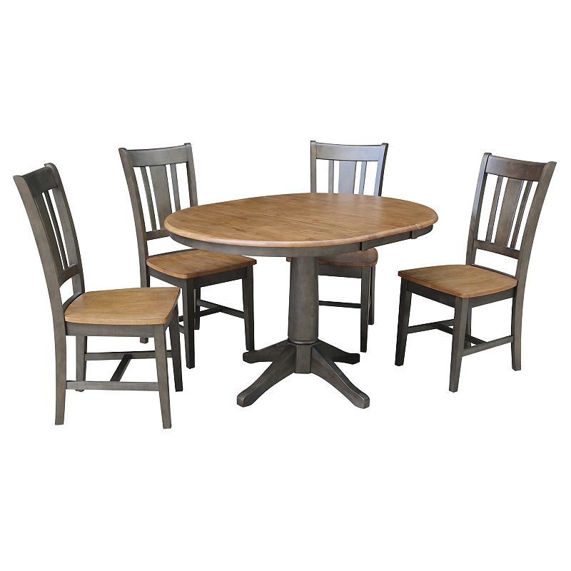 International Concepts Extension Dining Table & Chair 6-piece Set, Brown