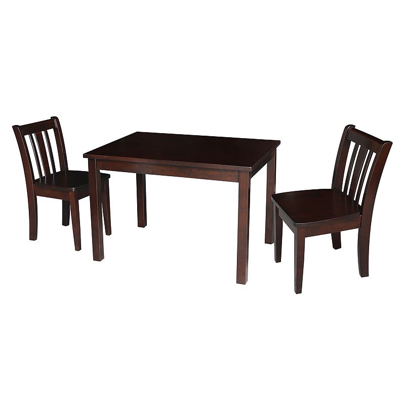 International Concepts San Remo Juvenile Dining Table & Chair 3-pc. Set, Rich Brown