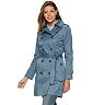 Women's TOWER by London Fog Hooded Double-Breasted Trench Coat