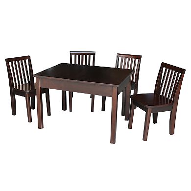 International Concepts Juvenile 5-piece Dining Table & Mission Chair Set