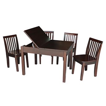 International Concepts Juvenile 5 pc Dining Table & Mission Chair Set