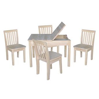 International Concepts Juvenile 5 pc Dining Table & Mission Chair Set