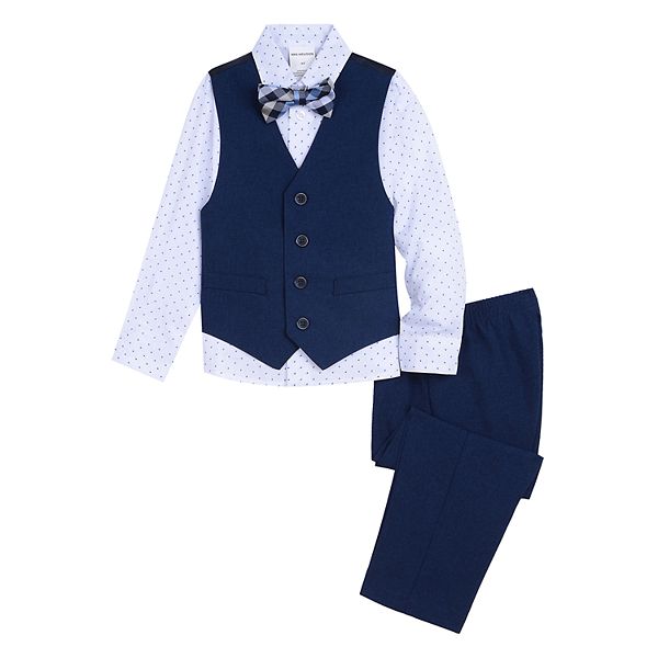 Baby Boy Van Heusen 4 Pc Vest, Patterned Shirt, Pants & Bow Tie Set