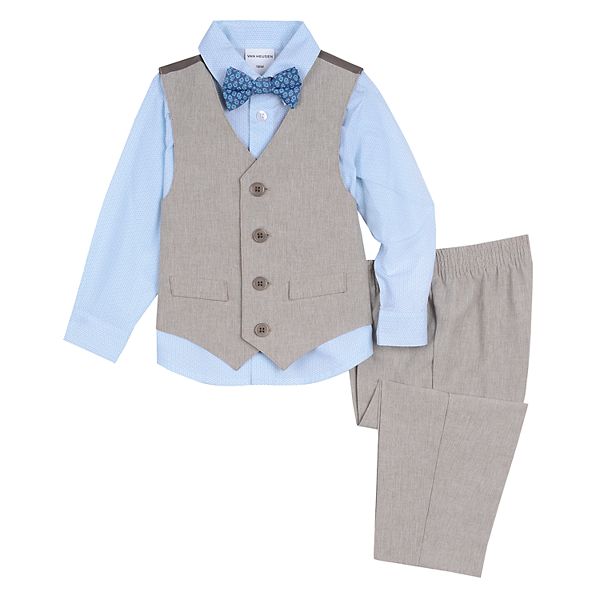 Vest and Clip On Necktie Set-Multiple Colors-Baby Infant Toddler Boys Sizes 
