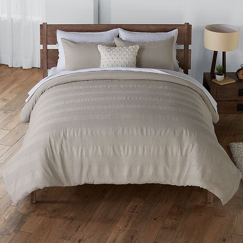 Sonoma Goods For Life Barlow Waffle Stripe Duvet Cover Set