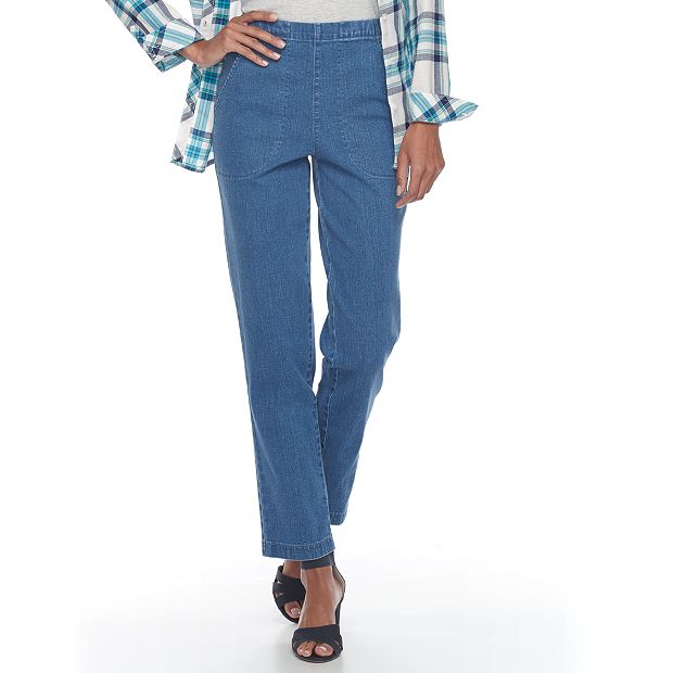 Women's Croft & Barrow® Straight-Leg Pull-On Jeans