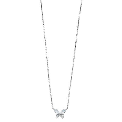 PRIMROSE Sterling Silver Cubic Zirconia Butterfly Necklace