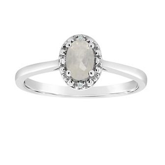 Celebration Gems Sterling Silver Oval Genuine Garnet Diamond Accent Frame Ring
