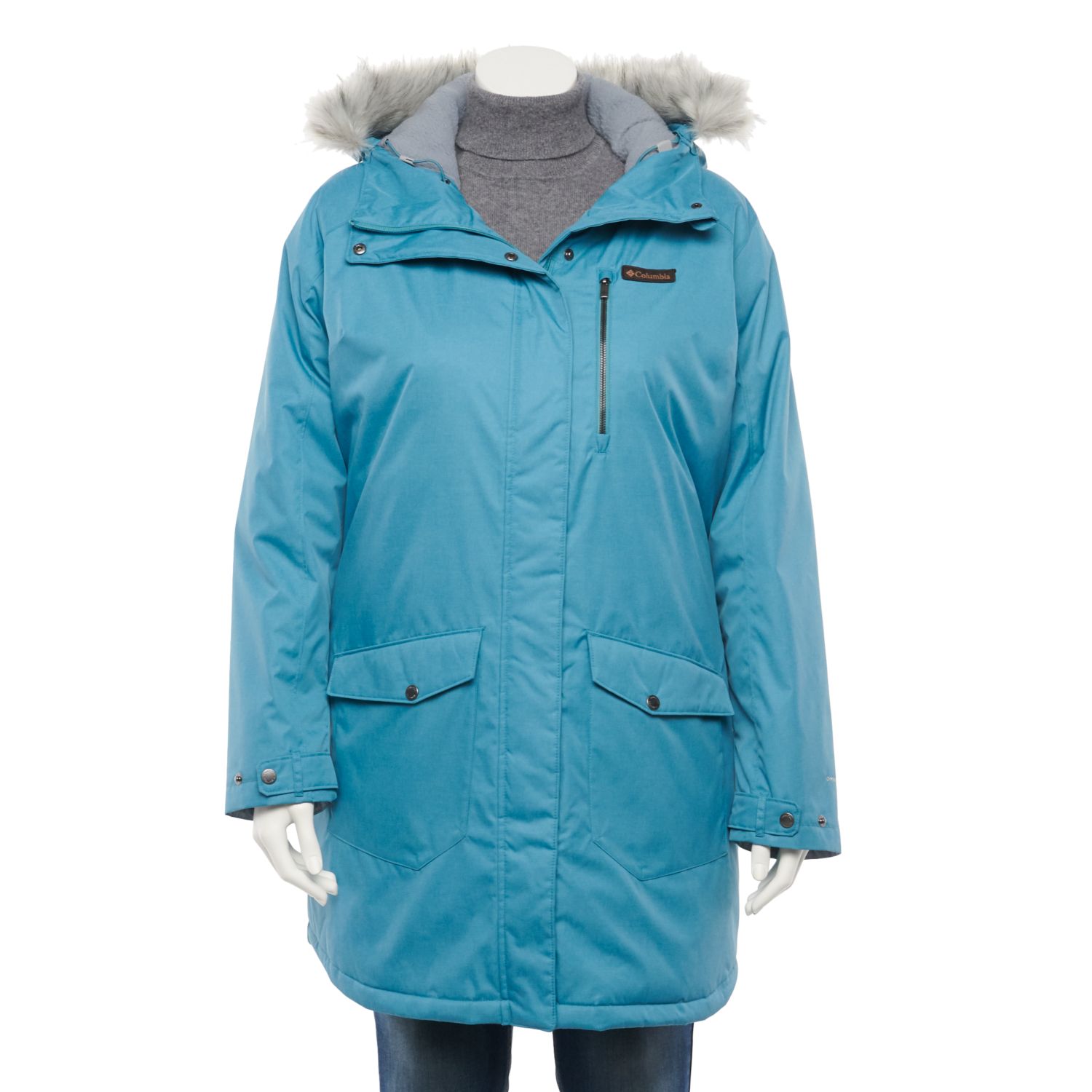 columbia long coat with hood