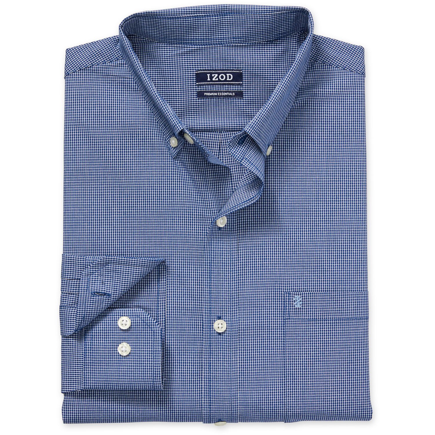 IZOD Men's Big & Tall Dress Shirt – Short Sleeve Oxford Button-Down With Stretch, Wrinkle-Free & Easy Care - View #6