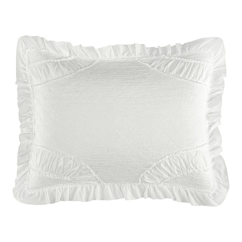 Chic Home Finna Quilt or Sham, White, Std Sham